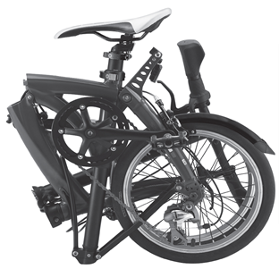 Image of a folding bike all folded up