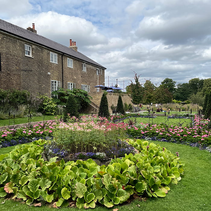 Outside view of a house and garden
