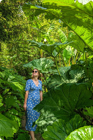 A girl walking in gardens