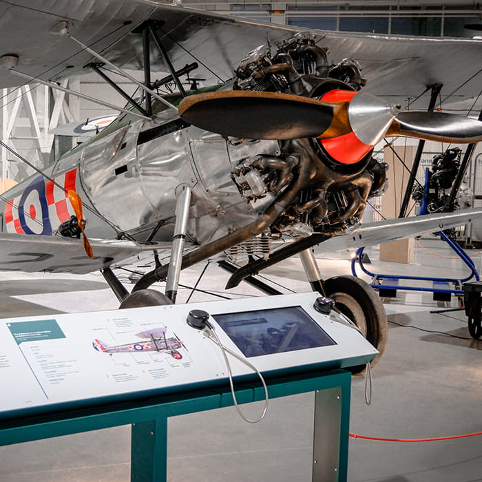 An exhibit inside the RAF Museum