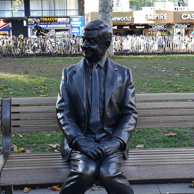 A statue in Leicester Square