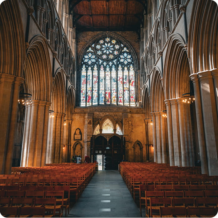 Inside St Albans cathedral
