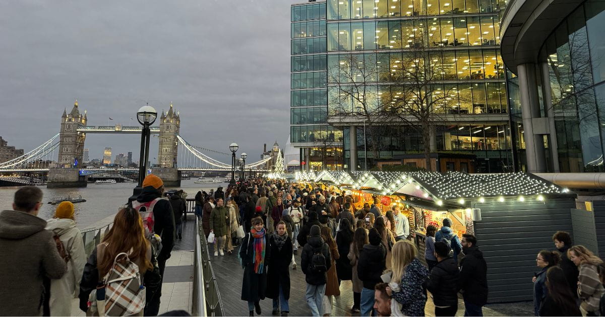London Christmas market near London Bridge station
