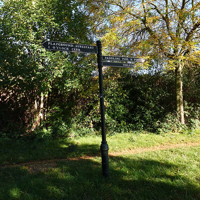 A signpost along a path