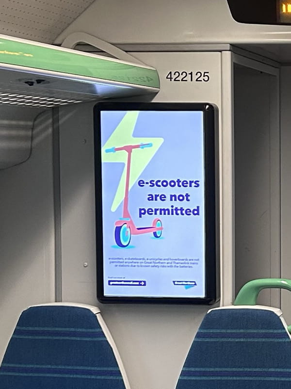 Poster on a train