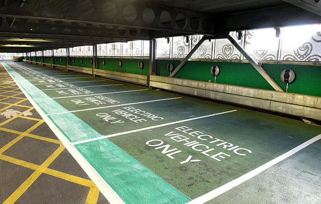 Car charging bays