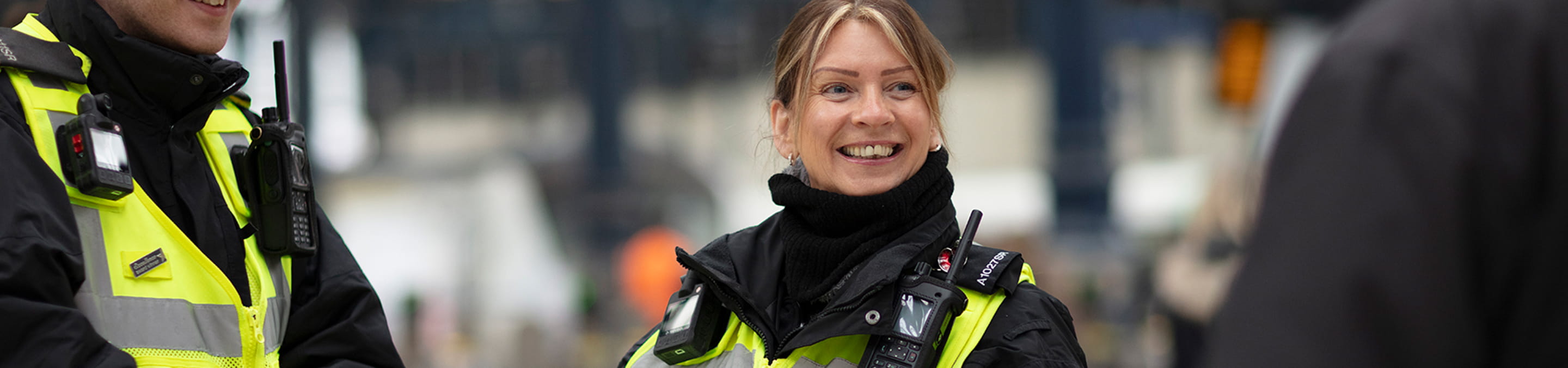 A security woman at a train station