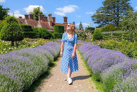A girl walking in gardens