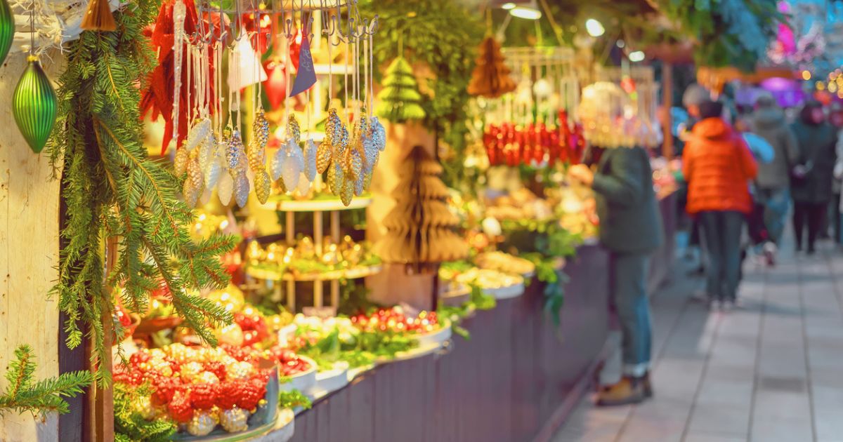 A stock image of a Christmas market