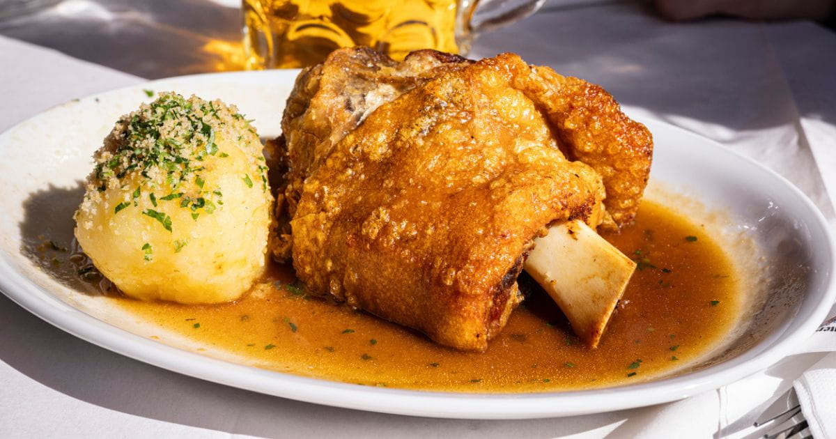 Traditional German food at Oktoberfest Munich