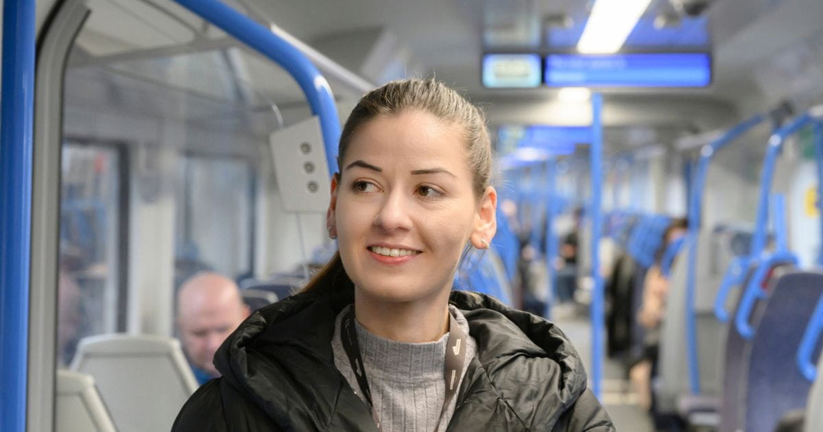 Vanessa on a Thameslink train